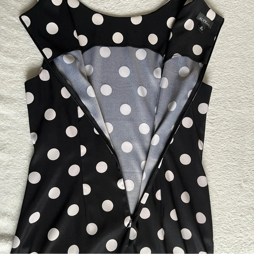 ALYX Polka Dot Dress Black and White Sleeveless Women’s Size 14 - Picture 6 of 9